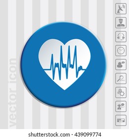 heart with cardiogram. vector medical illustration.