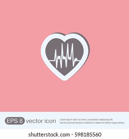 heart with cardiogram. vector medical illustration.