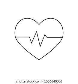 Heart cardiograph  element in flat simple style