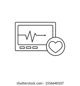 Heart cardiograph  element in flat simple style