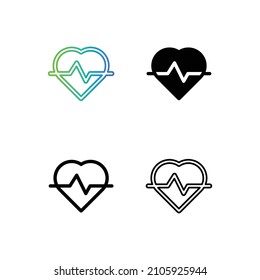 Heart cardiograph icon pack, eps 10