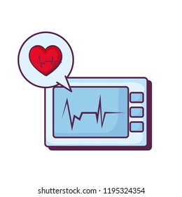 heart cardiology with ekg machine