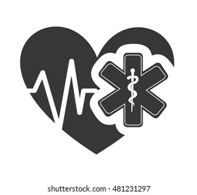 heart cardiology with medical icon vector illustration design