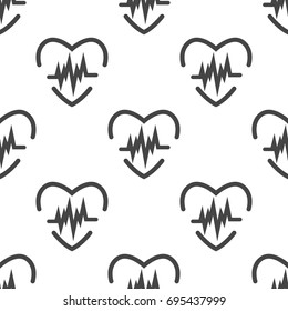 Heart cardiology seamless pattern. Vector illustration for backgrounds
