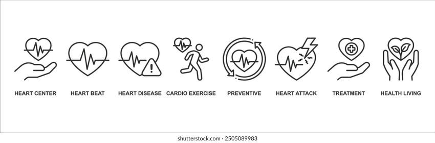 Heart care banner web icon vector illustration concept with icon