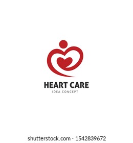 
Heart Care Concept Logo Design Vector Template.