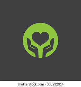 heart care cut identity template icon design element