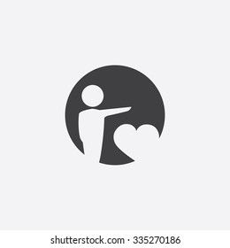 heart care cut identity template icon design element