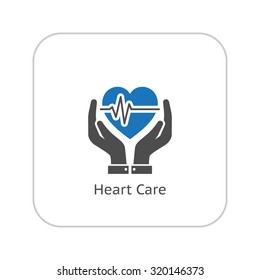 Heart Care Icon. Flat Design. Isolated Illustration.