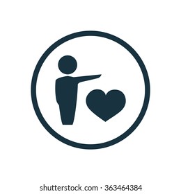 heart care icon, on white background