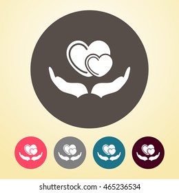 Heart care Icon in round shape.