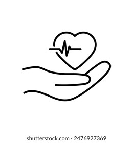 icono del cuidado del corazón Vector corazón cardio clinic logo 