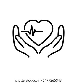 heart care icon vector heart cardio clinic logo 