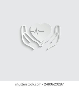 heart care icon vector heart cardio clinic logo 