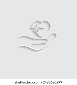 heart care icon vector heart cardio clinic logo 
