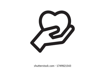 Imagen vectorial del icono de cuidado del corazón