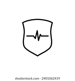 Herzpflegesymbol, Vektorschild mit Symbol für Herzschlag, Symbol
