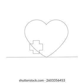 heart care line drawing without break isolated on white.health icon vector.illustrator vector downloadable.health vector editable