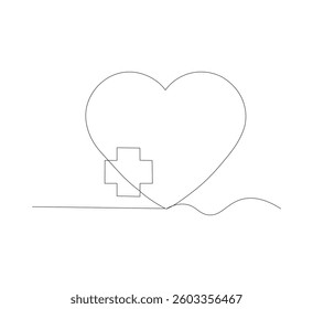 heart care line drawing without break isolated on white.health icon vector.illustrator vector downloadable.health vector editable