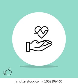 heart care line icon vector