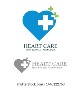 Heart Care Logo Concept for hospital and Clinic. 