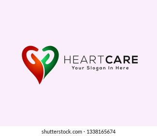 Heart Care Logo Design Inspiration Stock Vector (Royalty Free ...