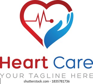 Heart Care Logo Design Template