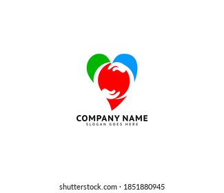 Vector de plantilla de diseño del logotipo Heart Care
