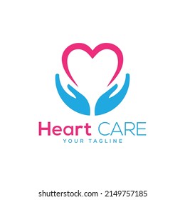 Heart Care Logo Design Template Vector Stock Vector (Royalty Free ...