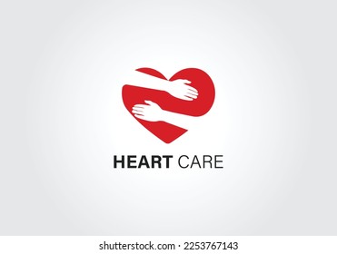 heart care logo design template, Love Hearth Care logo concept, Love People logo template, Charity logo template vector - Vector