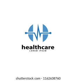 heart care logo design vector template