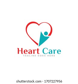 Heart Care Logo Design Vector Stock Vector (Royalty Free) 1707227959