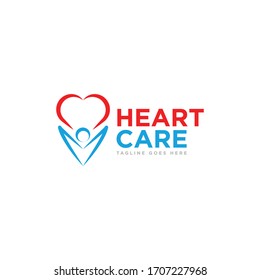 Heart Care Logo Design Vector Stock Vector (Royalty Free) 1707227968 ...