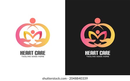 elemento vectorial del diseño del logotipo del cuidado del corazón