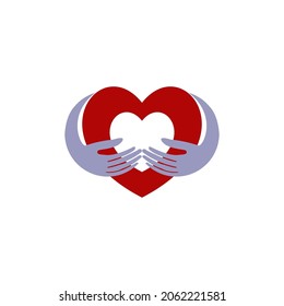 Heart care logo. Health logo. Vector illustration design. Template design