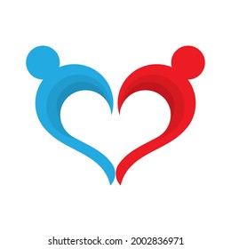 Heart care logo template vector icon design