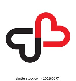 Heart care logo template vector icon design
