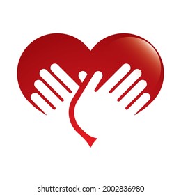 Heart care logo template vector icon design