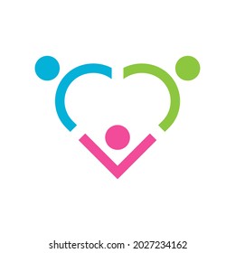 icono vectorial de la plantilla del logotipo de la atención del corazón