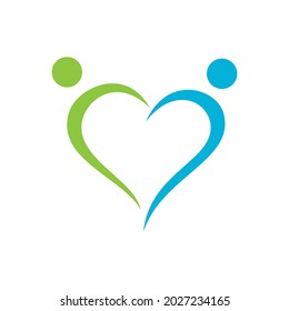 icono vectorial de la plantilla del logotipo de la atención del corazón