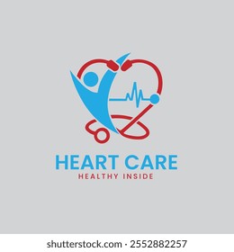 Eps do logotipo do cuidado cardíaco
