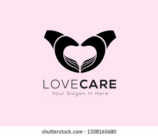 Heart care love logo design inspiration