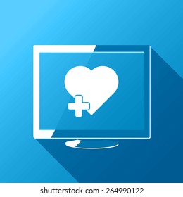 Heart Care Monitoring On Desktop Computer