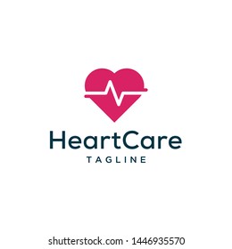 heart care symbol vector icon logo design