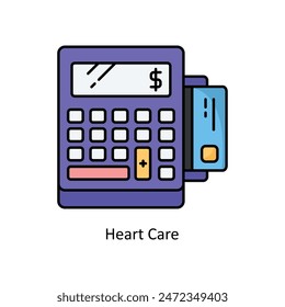 Heart Care vector filled outline icon style illustration. Symbol on White background EPS 10 File