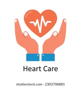 Heart Care vector Flat Icon Design illustration. Medical and Healthcare Symbol on White background EPS 10 File