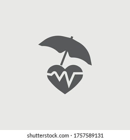 Heart care vector icon illustration sign