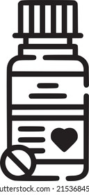 Heart caring pill and box icon, pill illustration. Useful for UI and UX designs about health care, EPS