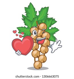 With heart carrunt white in the character shape