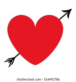 heart cartoon with arrow icon image 